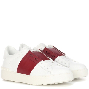 [해외] 정품 발렌티노 VALENTINO Open leather sneakers White/burgundy - 피오리토
