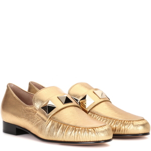 [해외] 정품 발렌티노 VALENTINO metallic leather loafers Gold - 피오리토