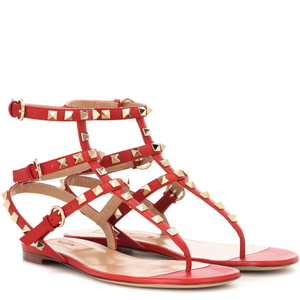 [해외] 정품 발렌티노 VALENTINO Rockstud leather sandals Red - 피오리토
