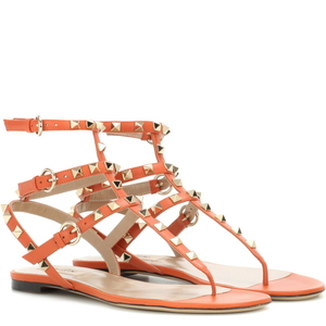 [해외] 정품 발렌티노 VALENTINO Rockstud leather sandals Orange - 피오리토