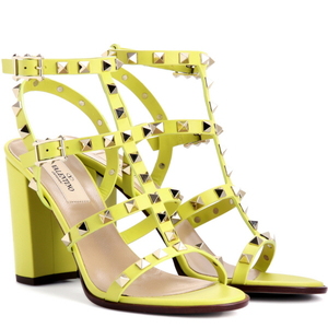 [해외] 정품 발렌티노 VALENTINO Rockstud leather sandals Acid Yellow - 피오리토