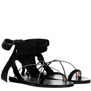 [해외] 정품 발렌티노 VALENTINO velvet and leather sandals Total Black - 피오리토