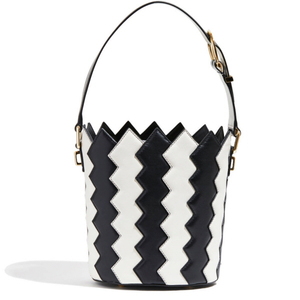 [해외] FERRAGAMO Zigzag Bucket Bag in calfskin Black/white - 피오리토